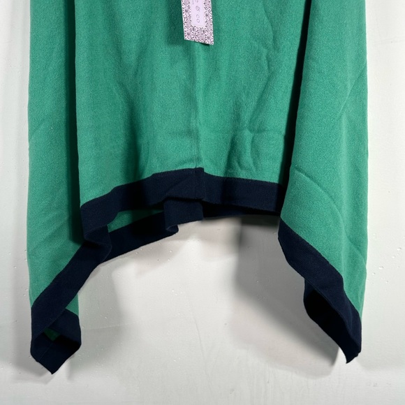 Grainne & Co New York Classic Cashmere Blend Poncho, Women's Size 0/1 - Green - Picture 5 of 8